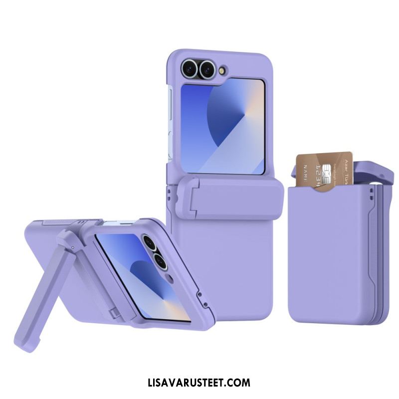 Kuori Samsung Galaxy Z Flip 7 Fe Sisäänrakennettu Jalusta Ja Korttipidike