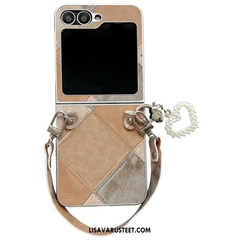 Kuori Samsung Galaxy Z Flip 7 Fe Timanttikuvio Hihnalla