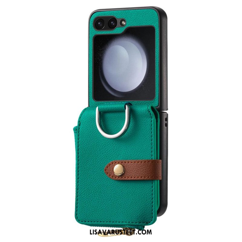 Kuori Samsung Galaxy Z Flip 7 Fe Vetoketjullinen Tasku Ja Sormuspidike Suojakuori