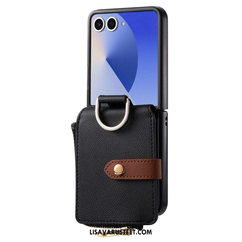 Kuori Samsung Galaxy Z Flip 7 Kolikkokukkaro Ja Sormuspidike