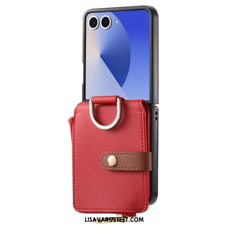 Kuori Samsung Galaxy Z Flip 7 Kolikkokukkaro Ja Sormuspidike