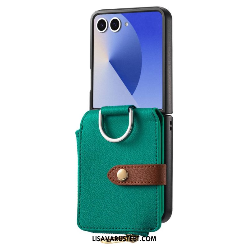 Kuori Samsung Galaxy Z Flip 7 Kolikkokukkaro Ja Sormuspidike