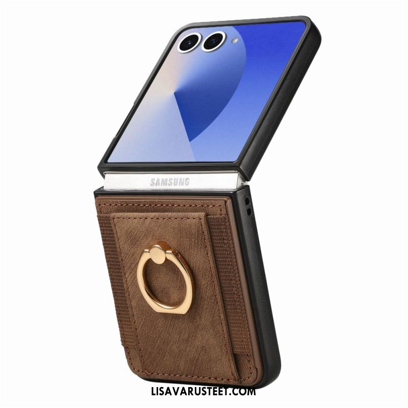 Kuori Samsung Galaxy Z Flip 7 Korttikotelo Ja Jalusta Suojakuori