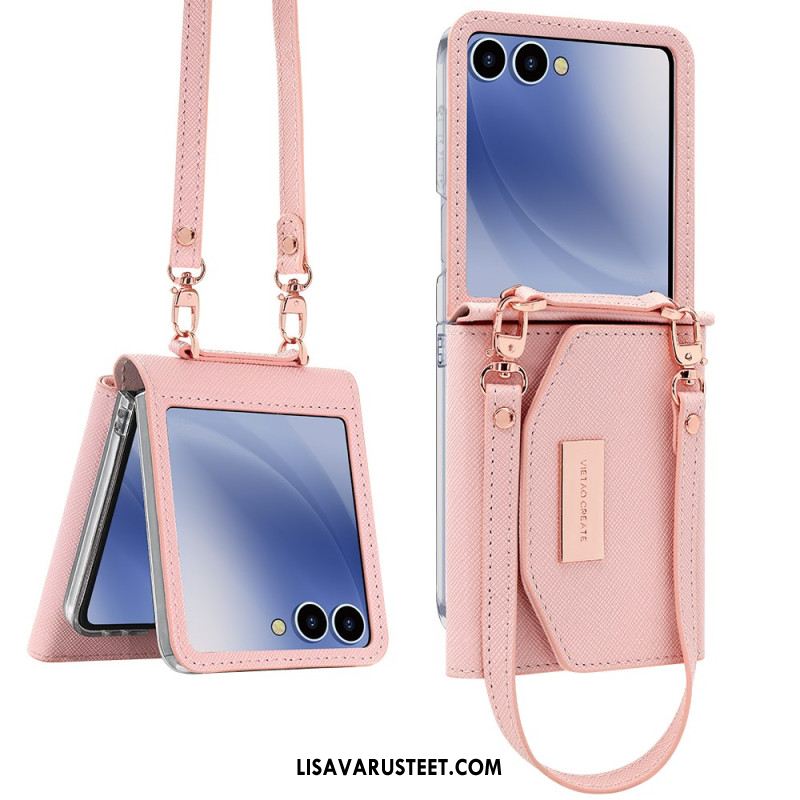 Kuori Samsung Galaxy Z Flip 7 Lompakko Ja Hihna Suojakuori