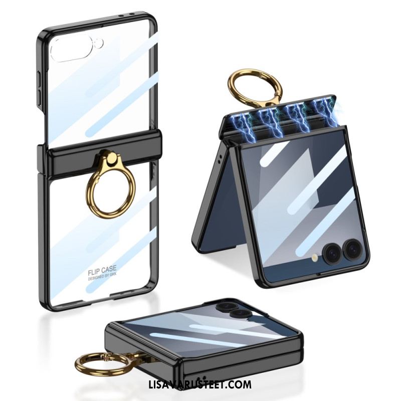 Kuori Samsung Galaxy Z Flip 7 Läpinäkyvä Jalustalla Ja Magneettisella Suojauksella Gkk