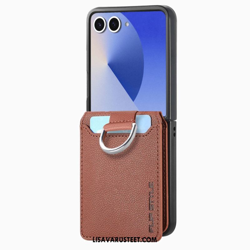 Kuori Samsung Galaxy Z Flip 7 Premium-korttikotelo Ja Pidike Suojakuori