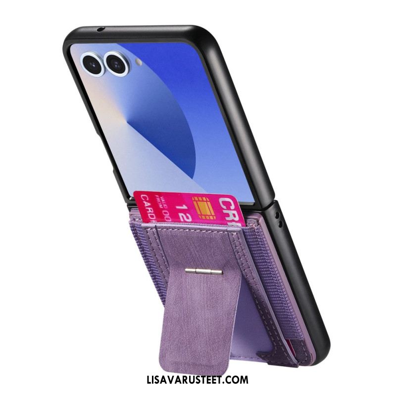 Kuori Samsung Galaxy Z Flip 7 Retrotyylinen Pidike Ja Korttikotelo