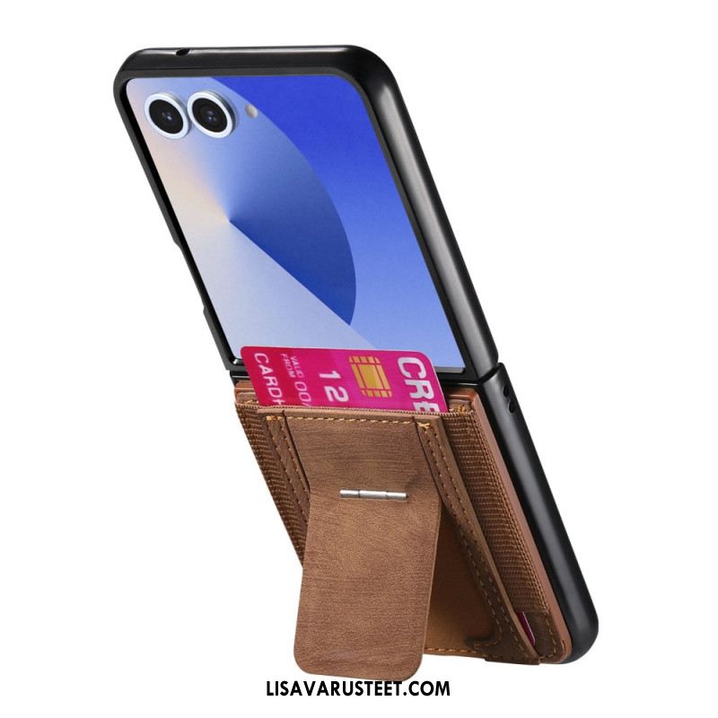 Kuori Samsung Galaxy Z Flip 7 Retrotyylinen Pidike Ja Korttikotelo