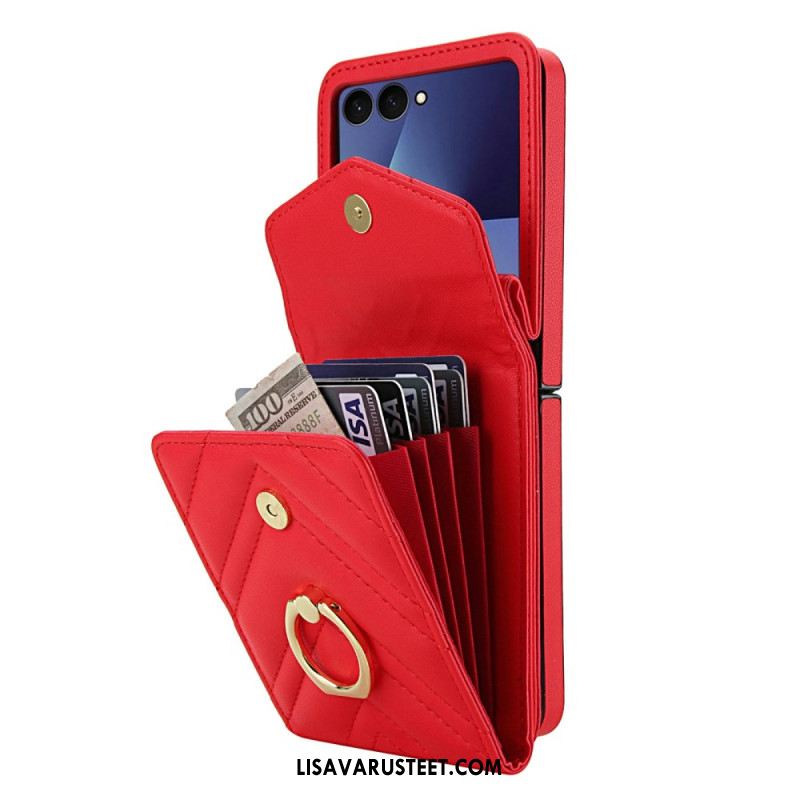 Kuori Samsung Galaxy Z Flip 7 Rfid-suojattu Korttikotelo Ja Hihna