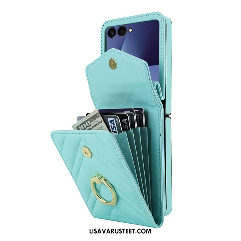 Kuori Samsung Galaxy Z Flip 7 Rfid-suojattu Korttikotelo Ja Hihna