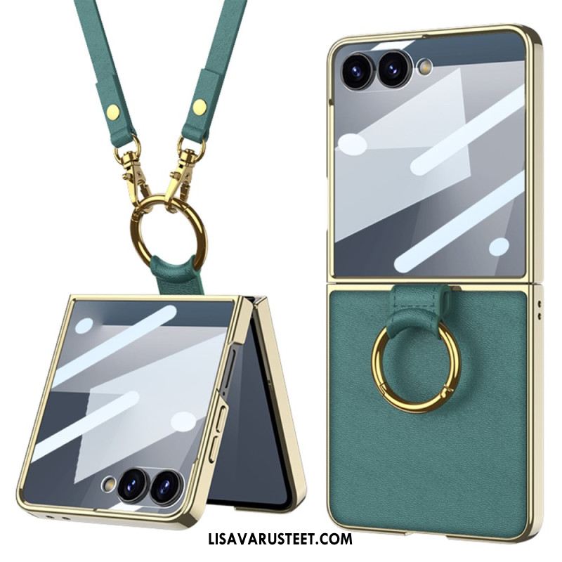 Kuori Samsung Galaxy Z Flip 7 Sormuspidike Ja Irrotettava Olkahihna