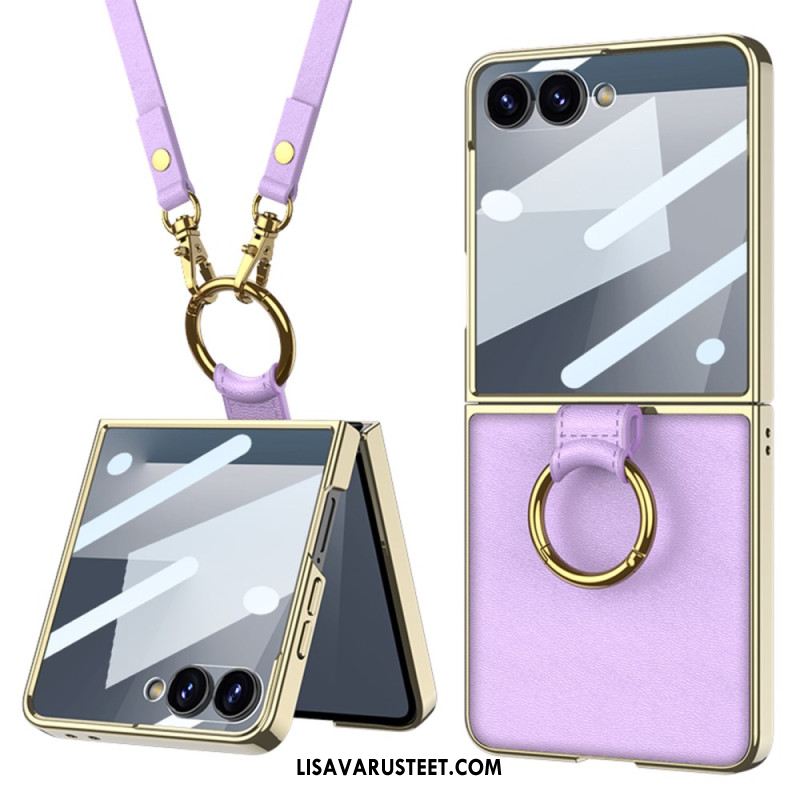 Kuori Samsung Galaxy Z Flip 7 Sormuspidike Ja Irrotettava Olkahihna