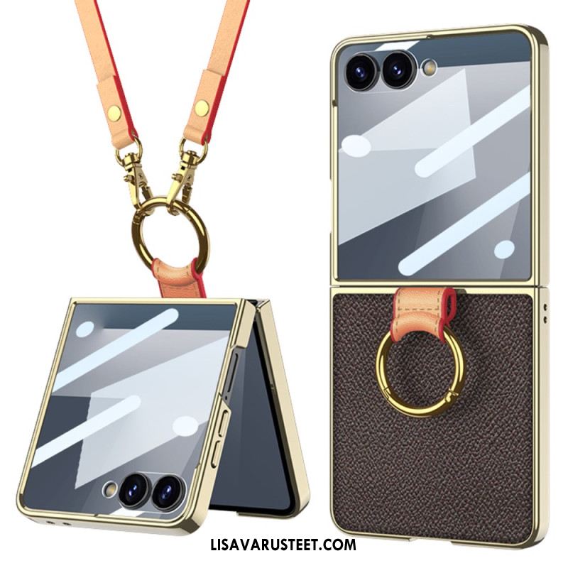Kuori Samsung Galaxy Z Flip 7 Sormuspidike Ja Irrotettava Olkahihna