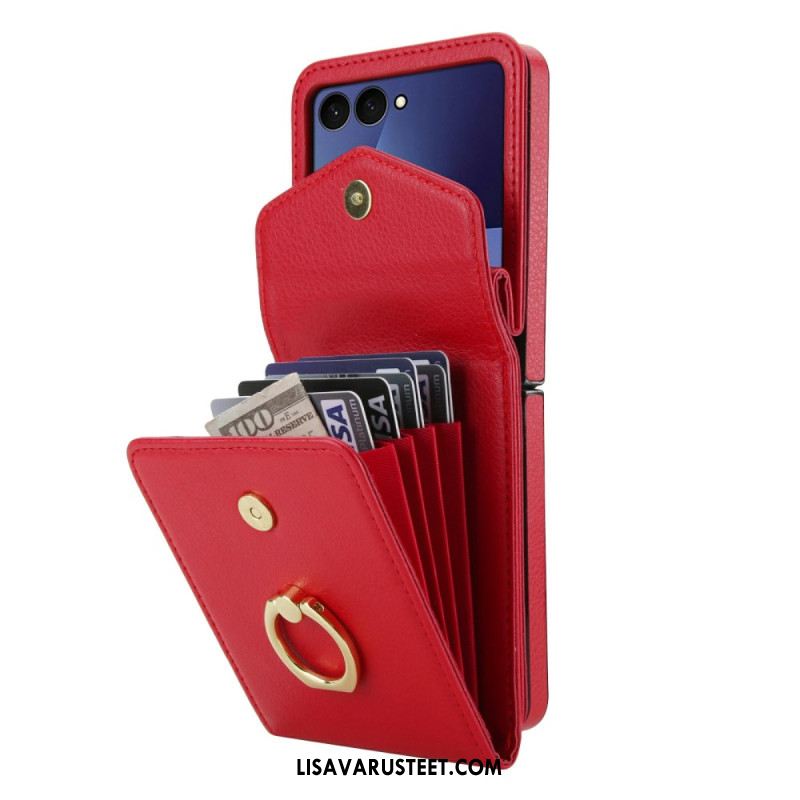 Kuori Samsung Galaxy Z Flip 7 Tikattu Lompakko Ja Hihna Suojakuori