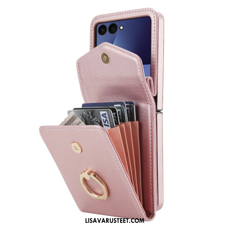 Kuori Samsung Galaxy Z Flip 7 Tikattu Lompakko Ja Hihna Suojakuori