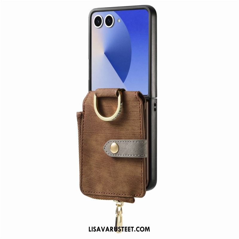 Kuori Samsung Galaxy Z Flip 7 Vetoketjullinen Tasku Ja Korttipidike