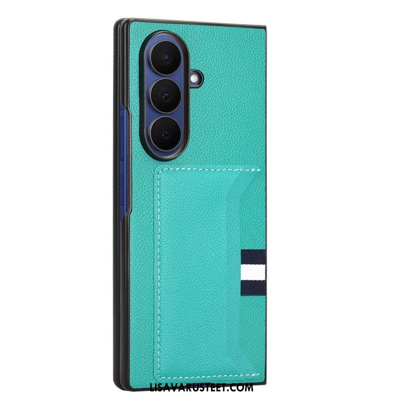 Kuori Samsung Galaxy Z Fold 7 Litsikuvioinen Kuvio Korttikotelolla