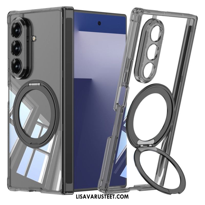 Kuori Samsung Galaxy Z Fold 7 Läpikuultava Magneettinen Sarana Jalustalla Suojakuori