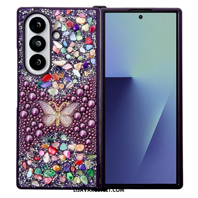 Kuori Samsung Galaxy Z Fold 7 Strassilla Koristeltu Perhonen