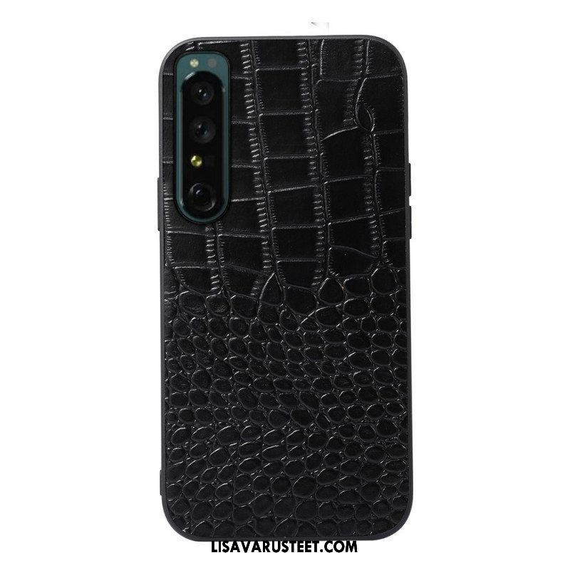 Kuori Sony Xperia 1 IV Aito Crocodile Texture -nahka