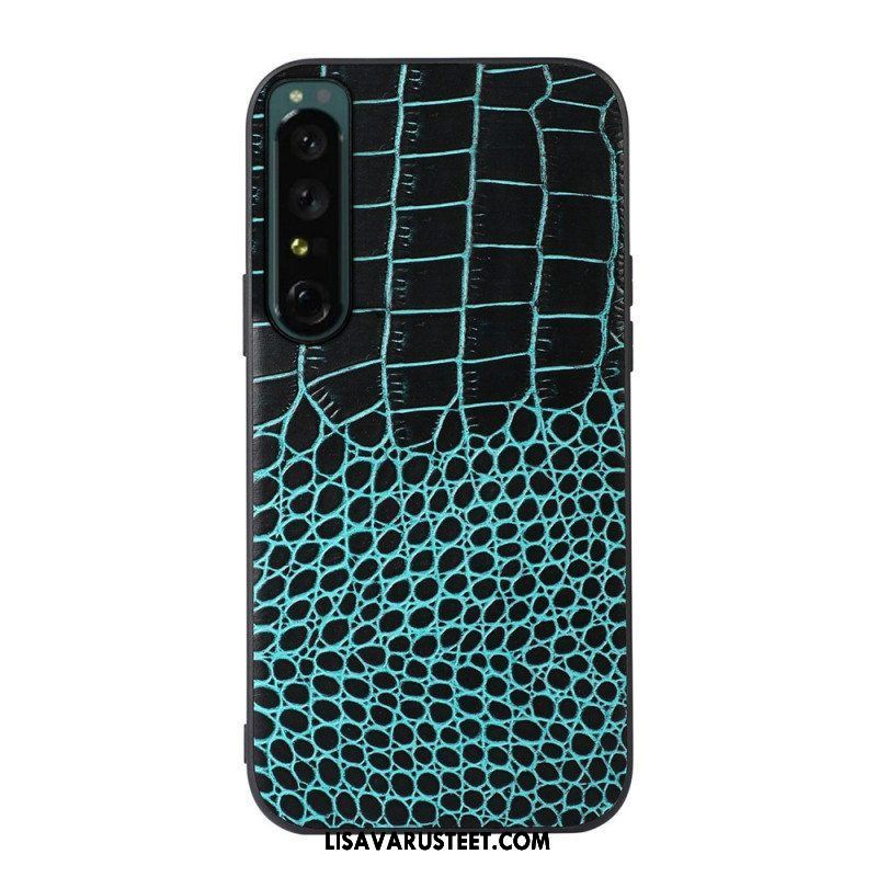 Kuori Sony Xperia 1 IV Aito Crocodile Texture -nahka