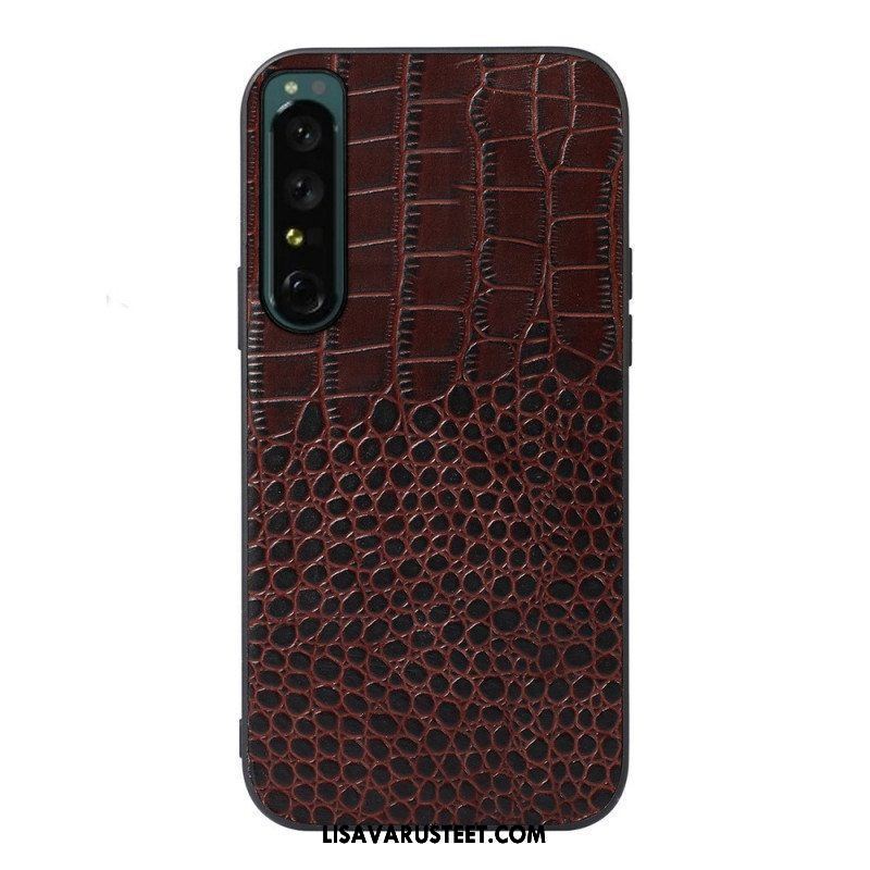 Kuori Sony Xperia 1 IV Aito Crocodile Texture -nahka