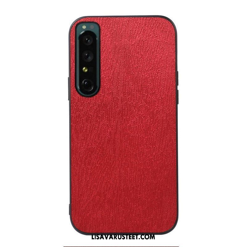 Kuori Sony Xperia 1 IV Faux Leather Puun Rakenne