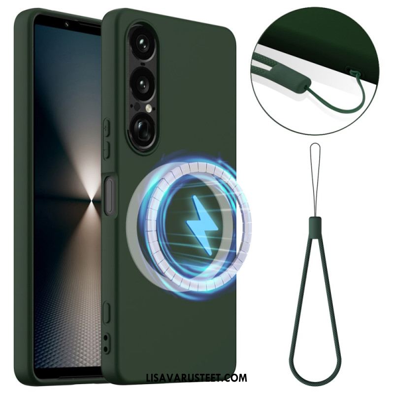 Kuori Sony Xperia 1 Vii Magsafe-yhteensopiva Silikoni Ja Nauha
