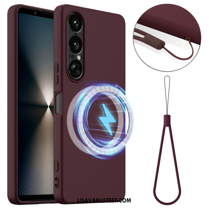 Kuori Sony Xperia 1 Vii Magsafe-yhteensopiva Silikoni Ja Nauha