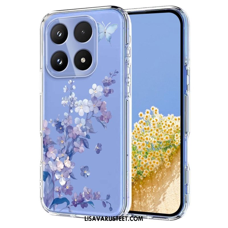 Kuori Xiaomi 17 Perhosia Ja Kukkia