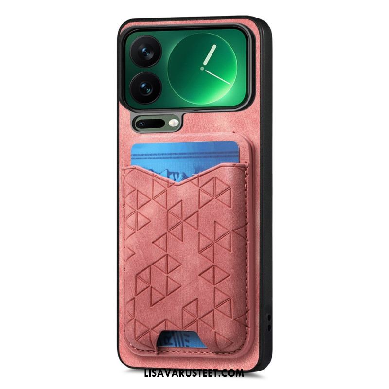 Kuori Xiaomi 17 Pro Korttikotelo Ja Kaiverrettu Teline