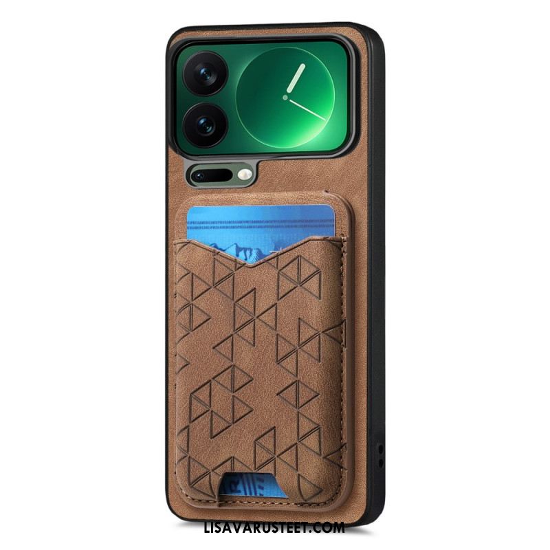 Kuori Xiaomi 17 Pro Korttikotelo Ja Kaiverrettu Teline