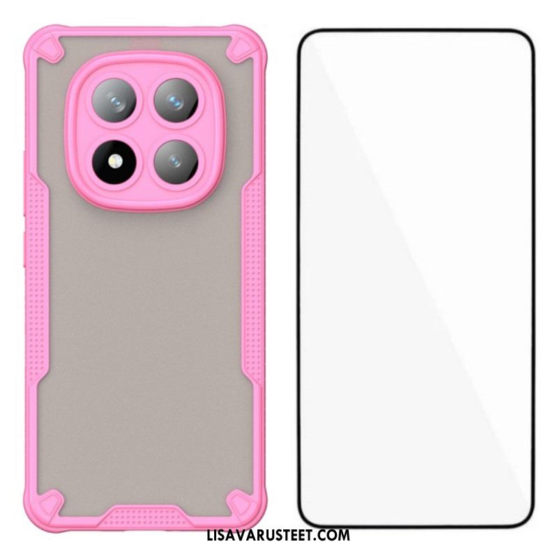 Kuori Xiaomi Redmi Note 14 Pro Plus 5g Puoliläpinäkyvä Silikoni Karkaistulla Lasisella Näytönsuojalla