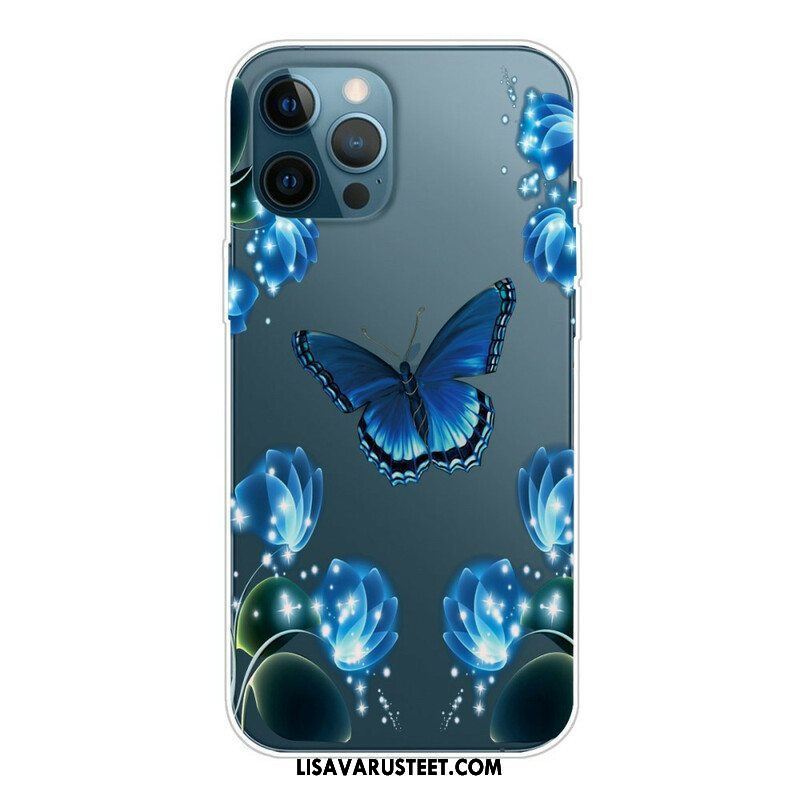 Kuori iPhone 13 Pro Max Sinisiä Perhosia