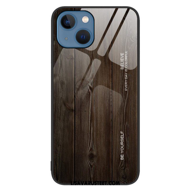 Kuori iPhone 14 Wood Design Karkaistu Lasi