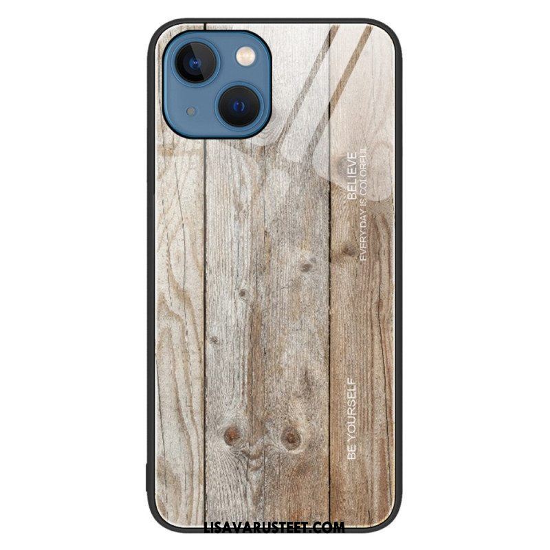 Kuori iPhone 14 Wood Design Karkaistu Lasi