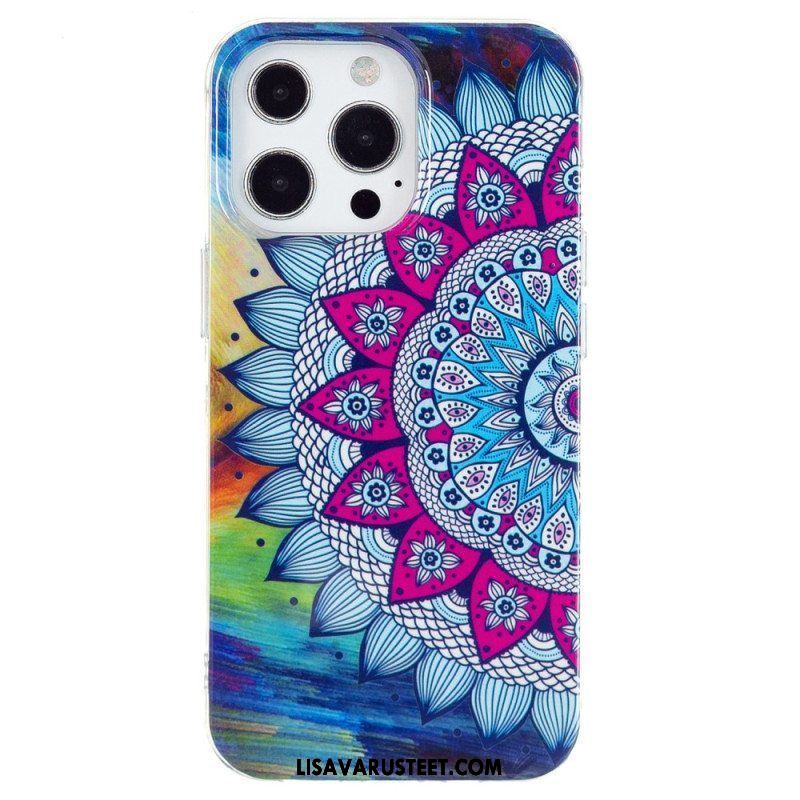 Kuori iPhone 15 Pro Fluoresoiva Mandala