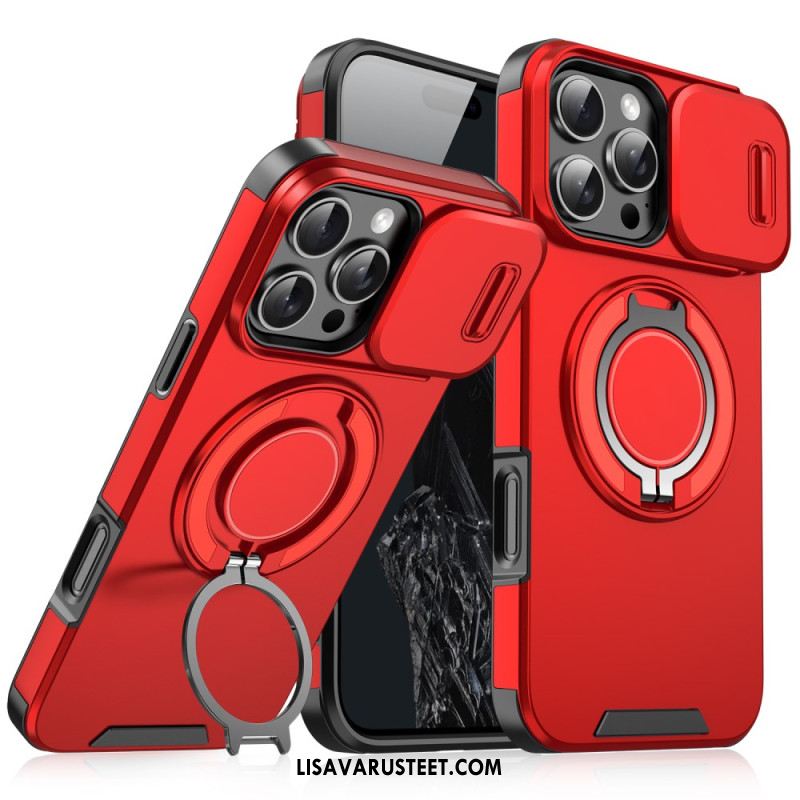 Kuori iPhone 16 Pro Max Magneetti Linssisuojalla Ja Sormustelineellä