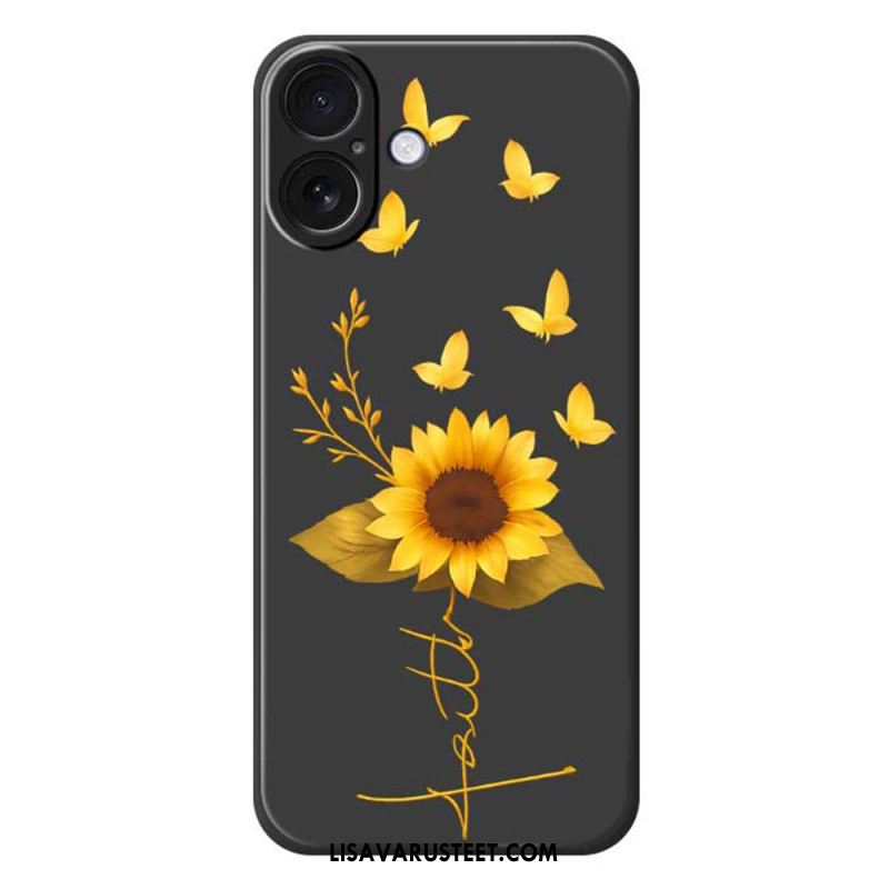 Kuori iPhone 17 Nestemäisestä Silikonista Valmistetut Auringonkukat Suojakuori