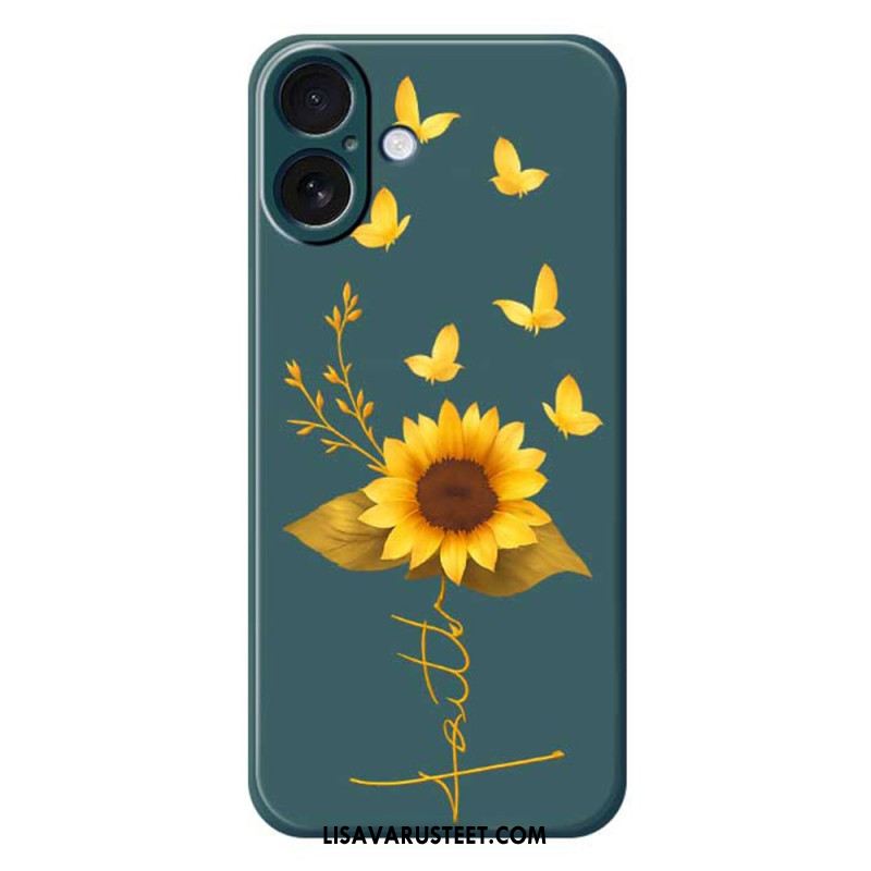 Kuori iPhone 17 Nestemäisestä Silikonista Valmistetut Auringonkukat Suojakuori