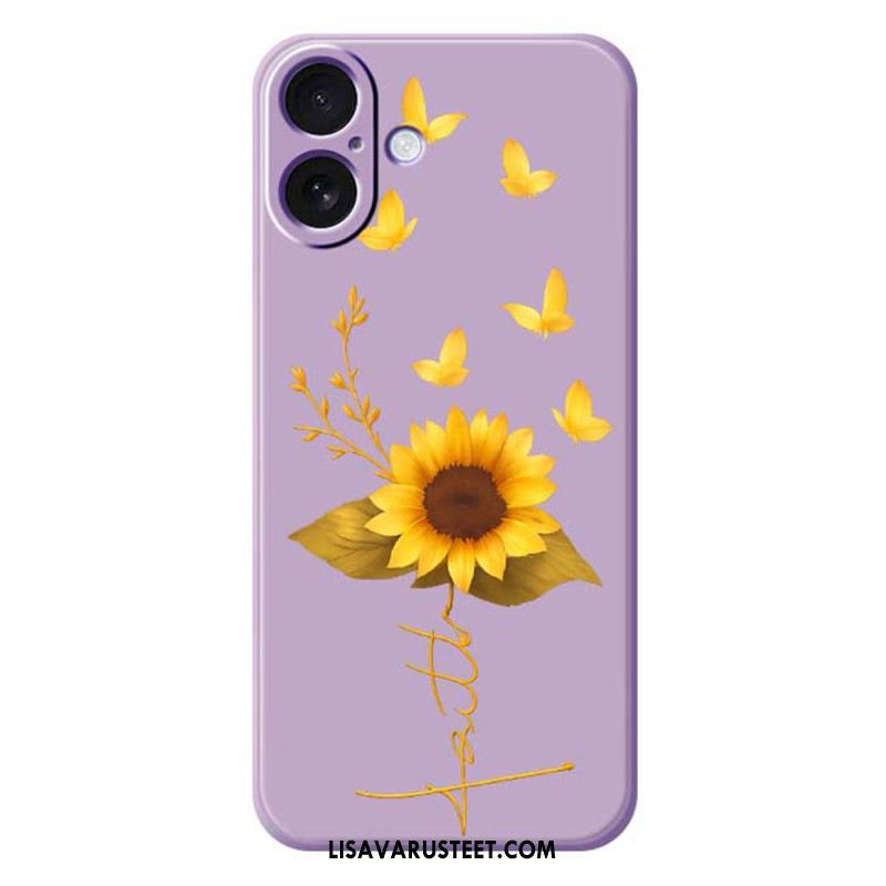 Kuori iPhone 17 Nestemäisestä Silikonista Valmistetut Auringonkukat Suojakuori