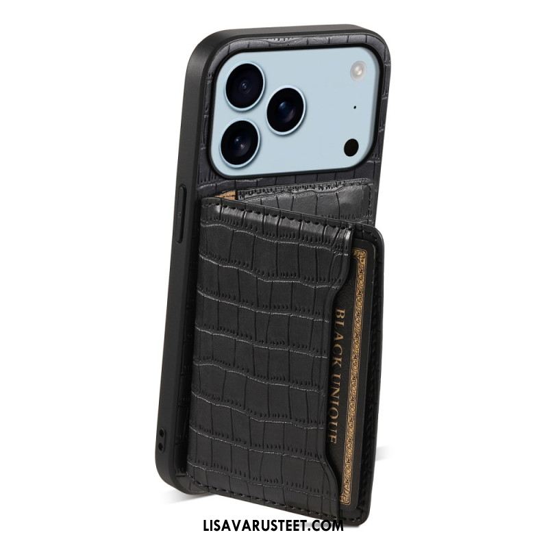Kuori iPhone 17 Pro Krokotiilikuvioinen Korttikotelo