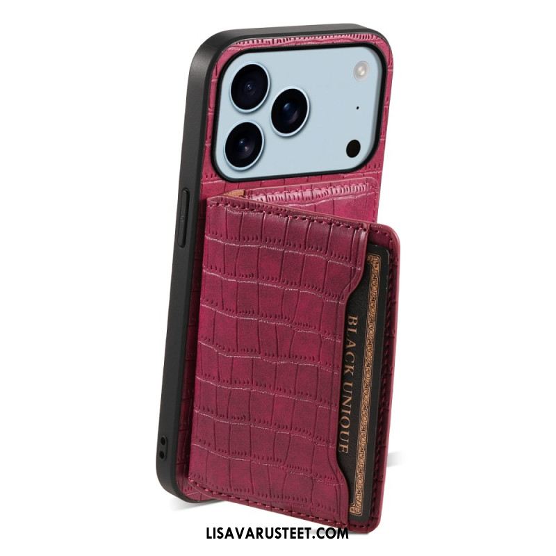 Kuori iPhone 17 Pro Krokotiilikuvioinen Korttikotelo