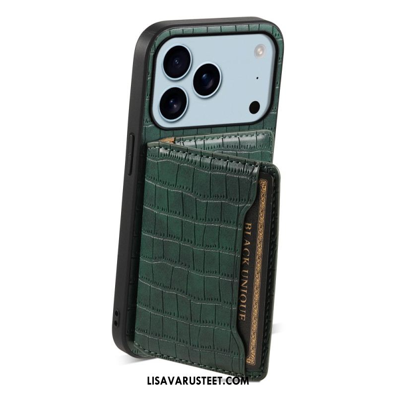Kuori iPhone 17 Pro Krokotiilikuvioinen Korttikotelo