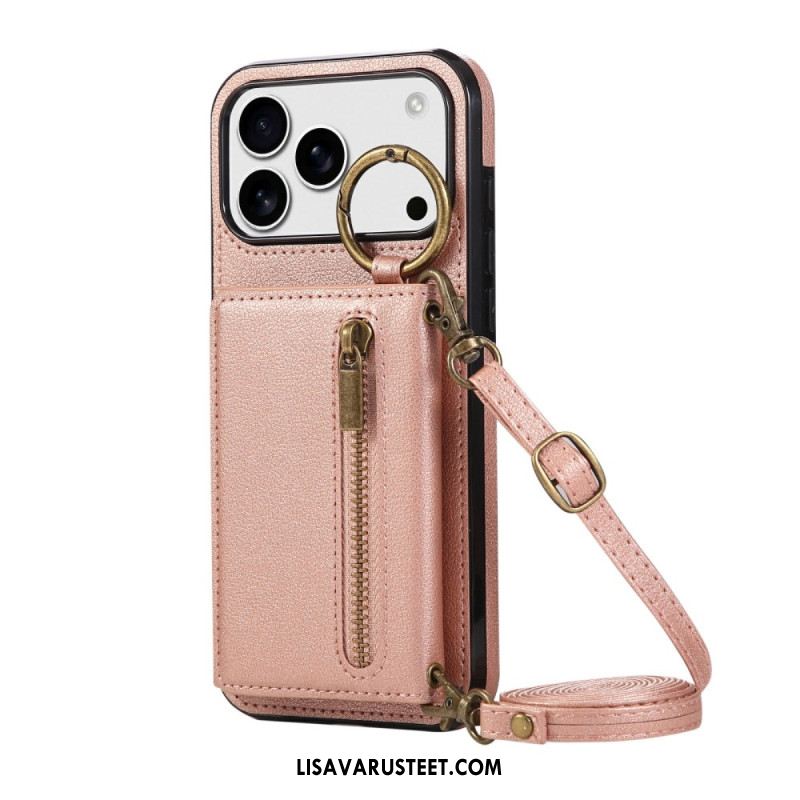 Kuori iPhone 17 Pro Lompakko Olkahihnalla Suojakuori