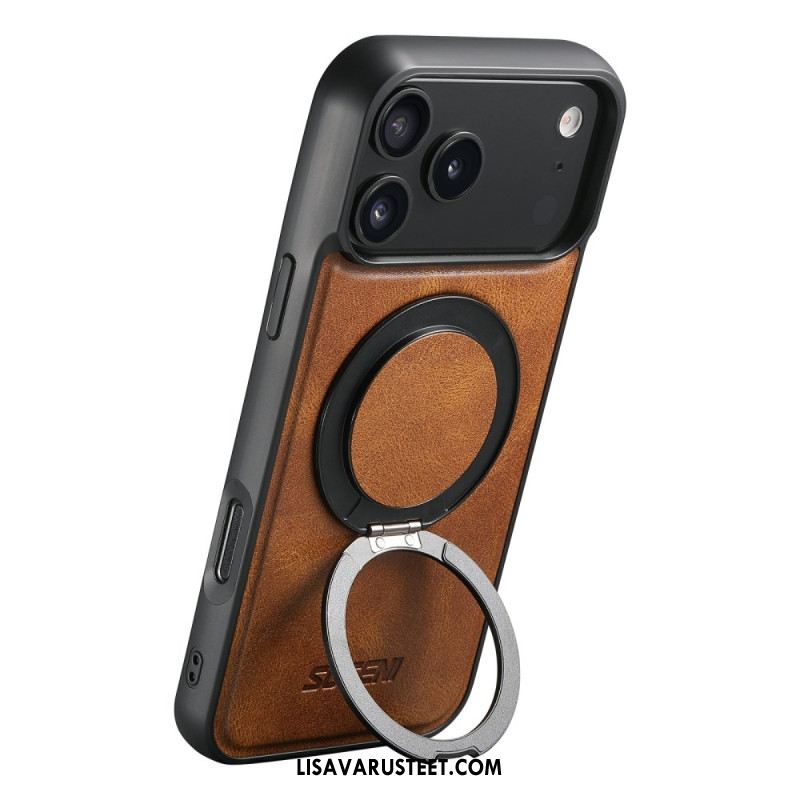Kuori iPhone 17 Pro Magsafe-yhteensopiva Vahattu Nahkaefekti Pyörivällä Kiinnikkeellä