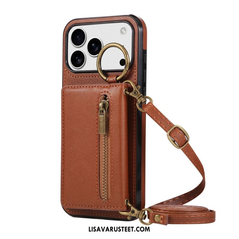 Kuori iPhone 17 Pro Max Lompakko Ja Olkahihna