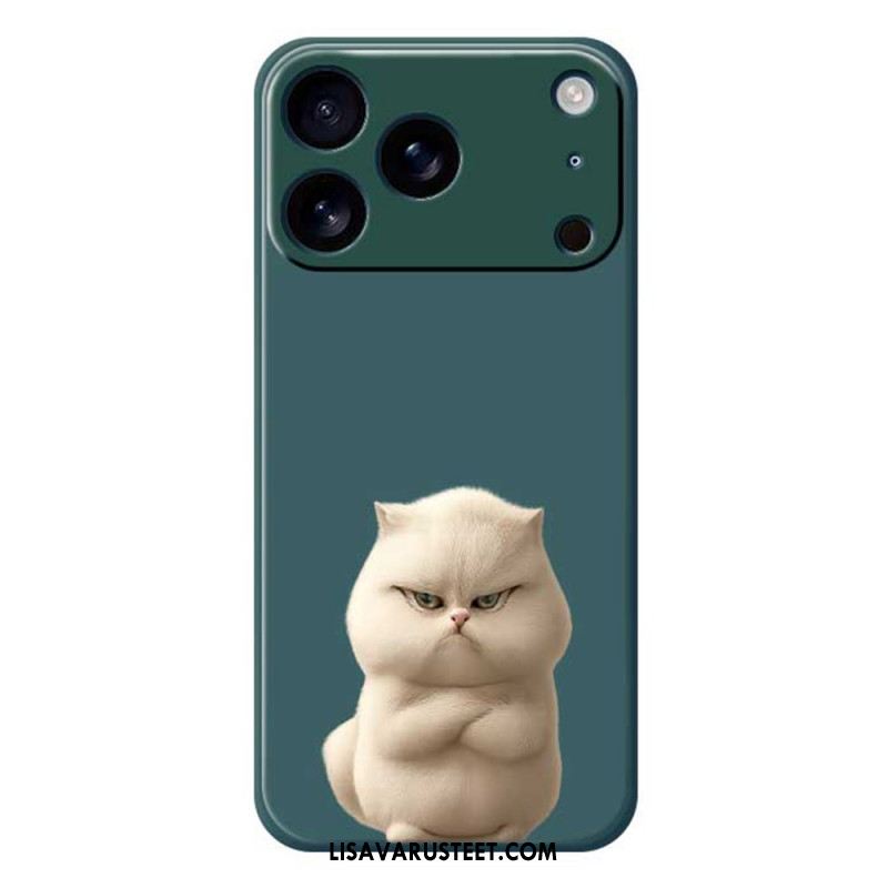 Kuori iPhone 17 Pro Nestemäisestä Silikonista Tehdyt Vihainen Kissa