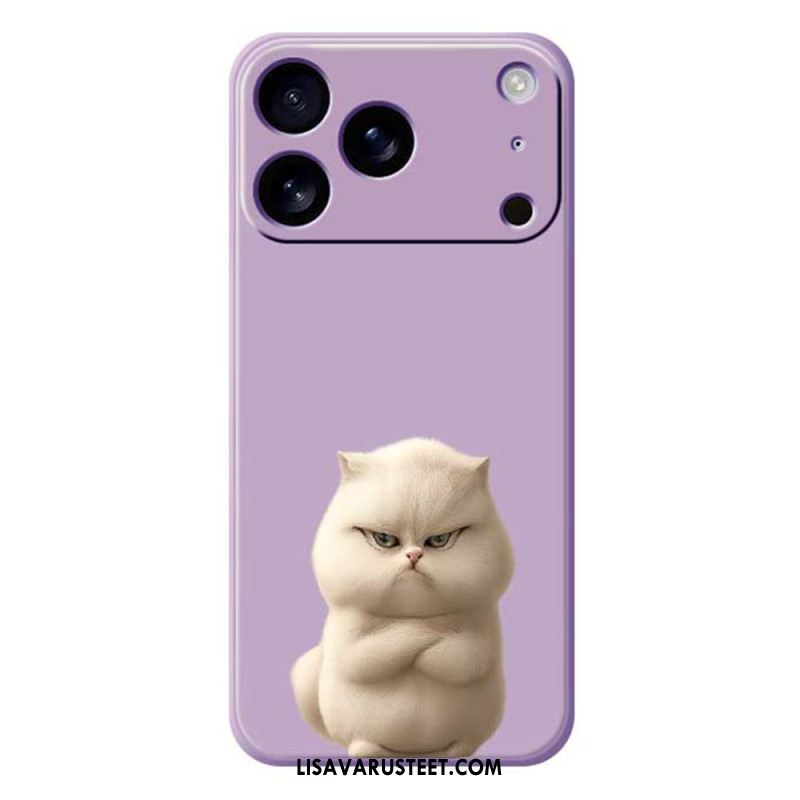 Kuori iPhone 17 Pro Nestemäisestä Silikonista Tehdyt Vihainen Kissa