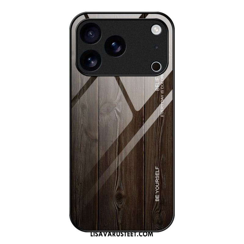 Kuori iPhone 17 Pro Puukuvioitu Karkaistu Lasi